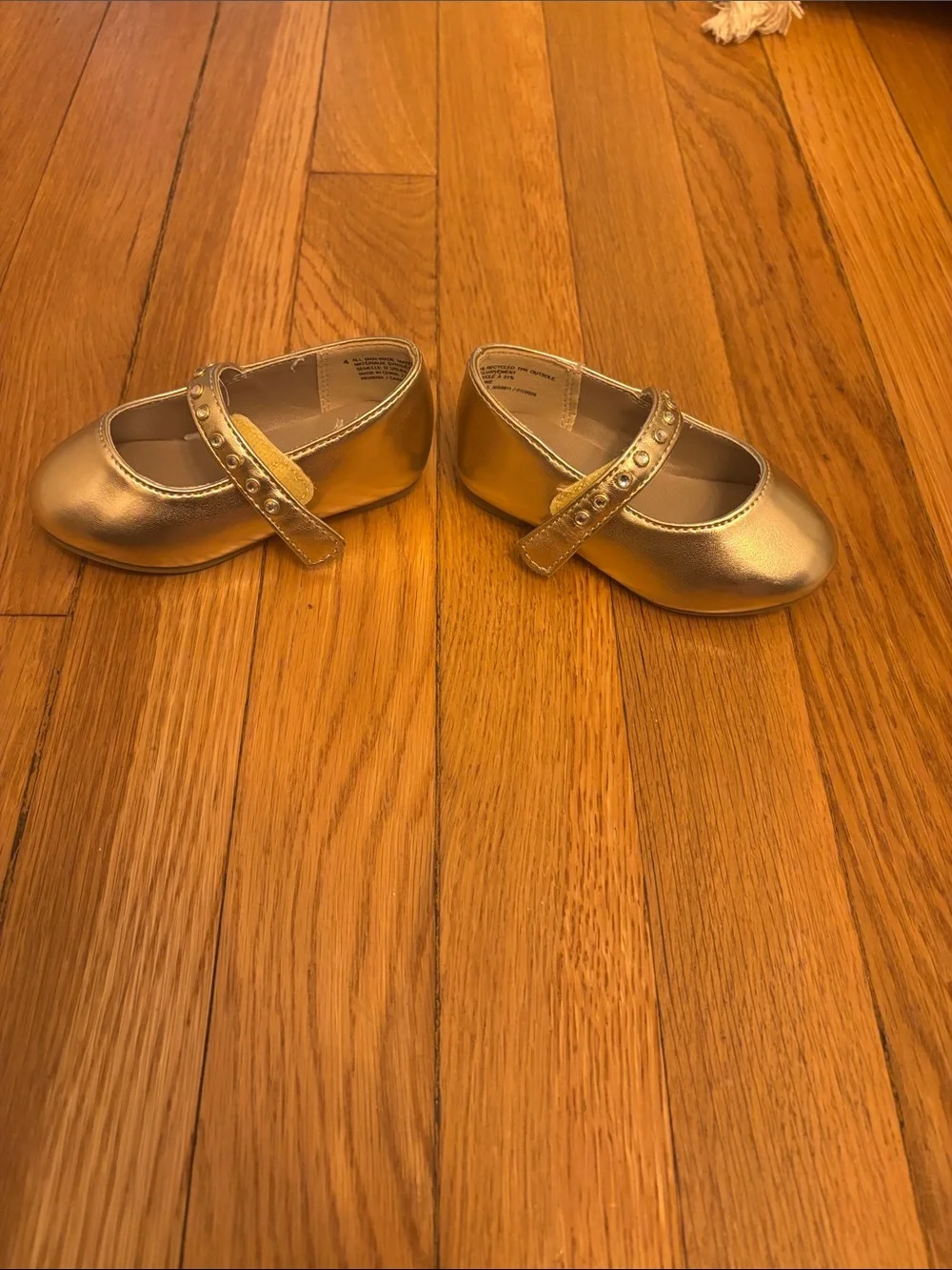 4T Metallic Gold Rhinestone Ballet Flats